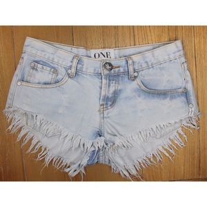 ONE Teaspoon Bonitas Fringe Hem Distressed Shorties 26 2